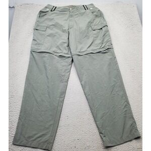Redington Cargo Pants Mens Large Green Mesh Lined Nylon Convertible Straight Leg